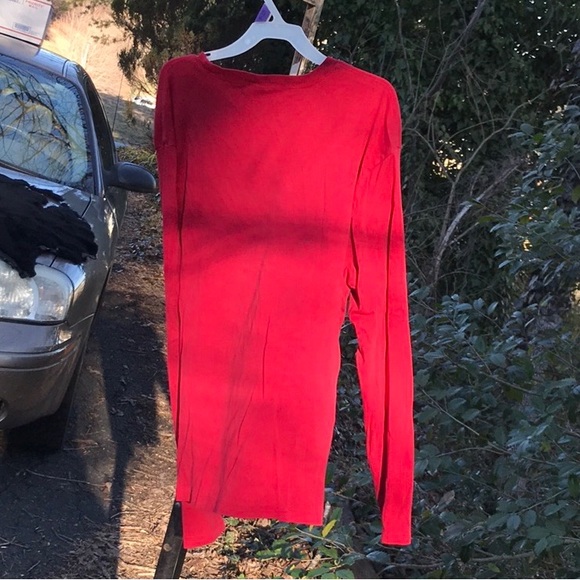 Gap Red Long Sleeves logo Tee XXL Round Neckline - Picture 5 of 12